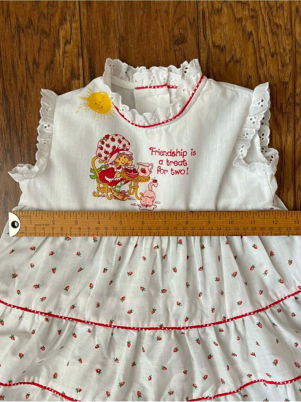 Vintage 1980s Strawberry Shortcake Dress Size 4 ILGWU Union Made USA Rare Excell